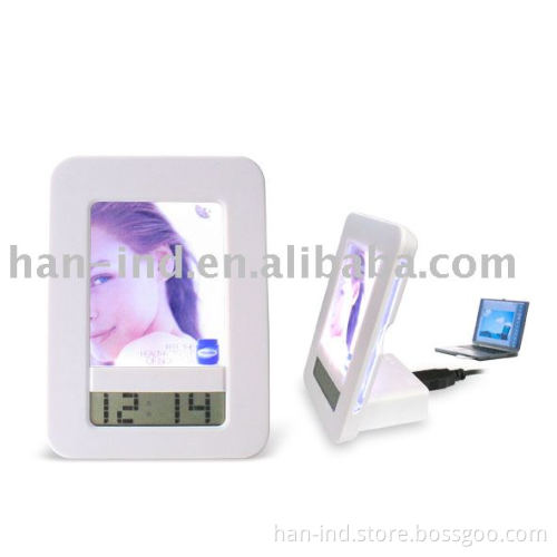 flashing photo frame&clock